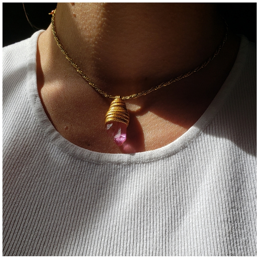 pink💕crush clavicle necklace -a- K🦎K - Picture 1 of 6